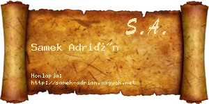 Samek Adrián névjegykártya